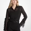 Geplooide Georgette Blouse