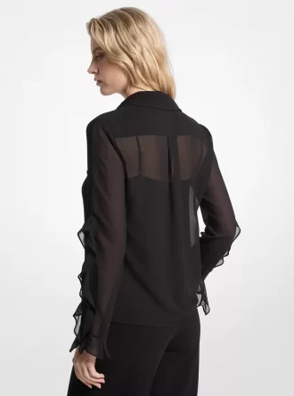 Geplooide Georgette Blouse