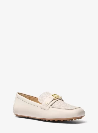 Mandy leren en Signature Logo mocassin loafer