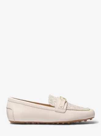Mandy leren en Signature Logo mocassin loafer