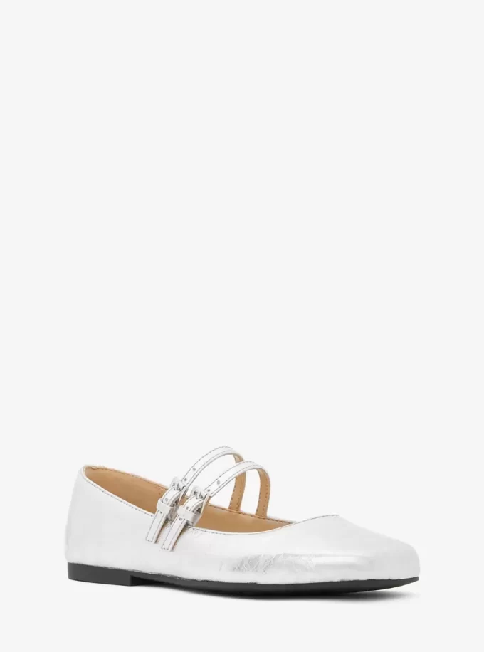 Matilda gebarsten metallic leren Mary Jane