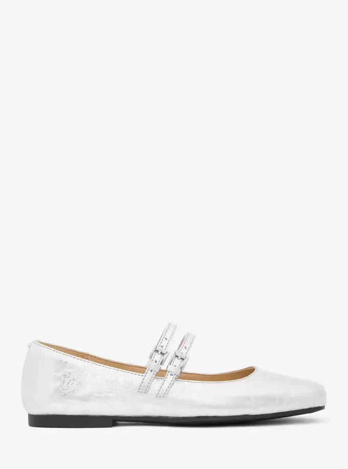 Matilda gebarsten metallic leren Mary Jane