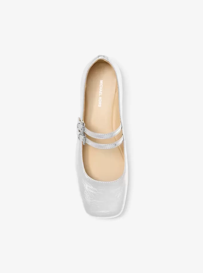 Matilda gebarsten metallic leren Mary Jane