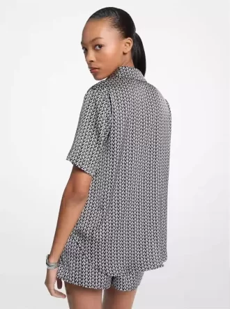 MK2000 Logo Print Satijnen Kampshirt